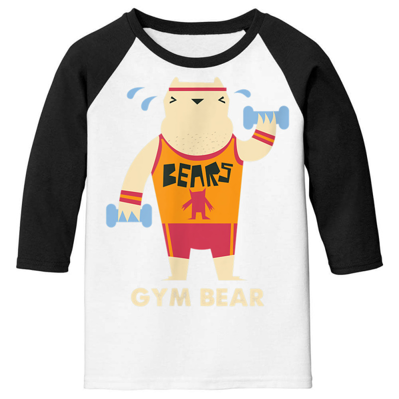 Gym Bear Weight Lifting Iron Body Building Fitness Gift T Shirt Youth 3/4 Sleeve | Artistshot