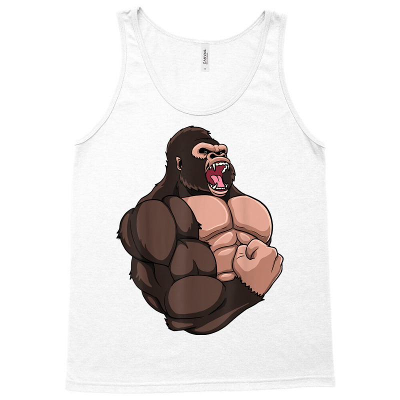 Gym Gorilla Muscular Trainer Bulking Building Ape Work Out T Shirt Tank Top by cm-arts | Artistshot