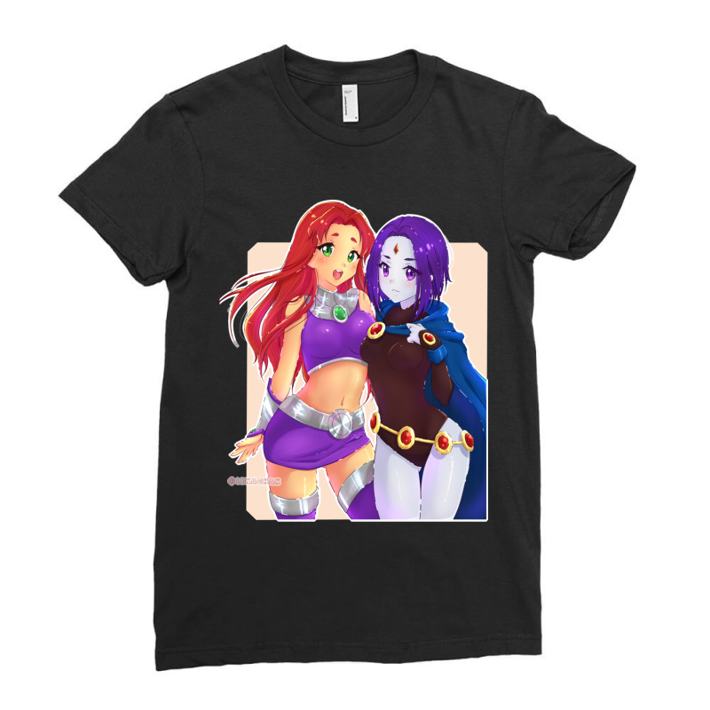 Starfire And Raven Ladies Fitted T-Shirt by cm-arts | Artistshot