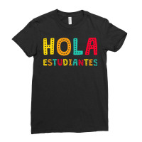 Maestra Bilingual Regalos Spanish Teacher Hola Estudiantes Long Sleeve Ladies Fitted T-shirt | Artistshot