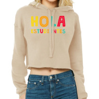 Maestra Bilingual Regalos Spanish Teacher Hola Estudiantes Long Sleeve Cropped Hoodie | Artistshot