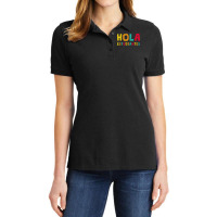 Maestra Bilingual Regalos Spanish Teacher Hola Estudiantes Long Sleeve Ladies Polo Shirt | Artistshot