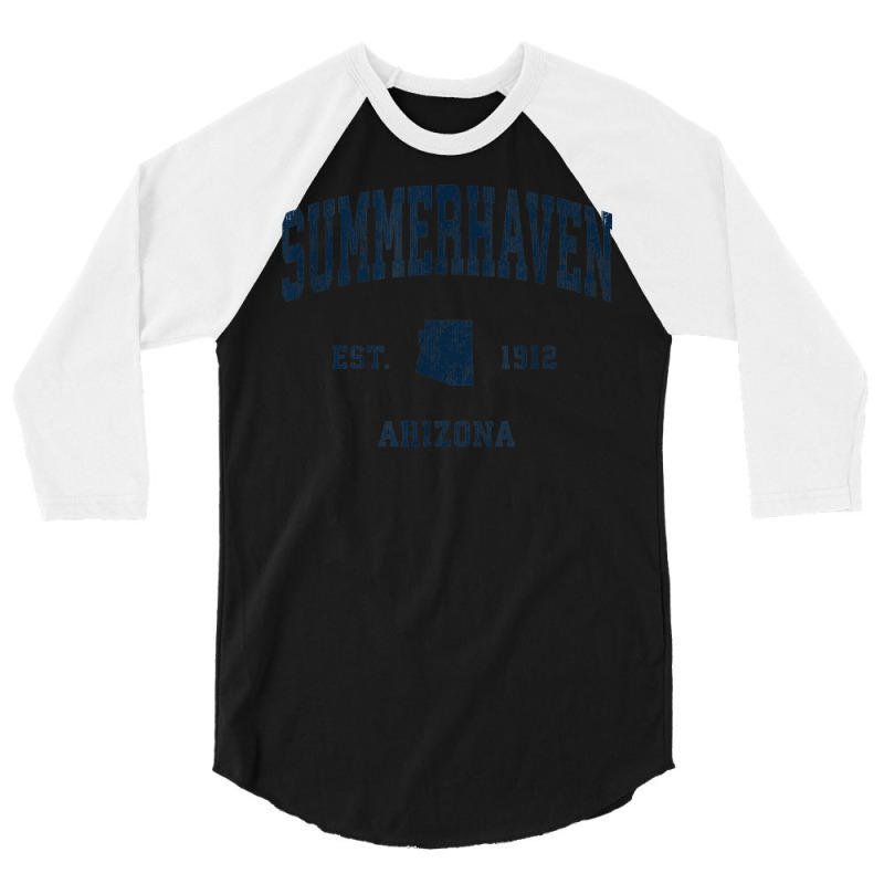 Summerhaven Arizona Az Vintage Athletic Navy Sports Design 3/4 Sleeve Shirt | Artistshot