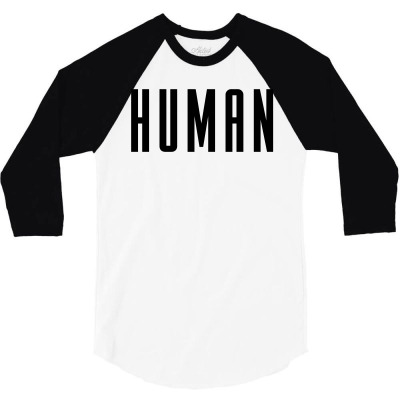 Human (black) 3/4 Sleeve Shirt Designed By New Spirit