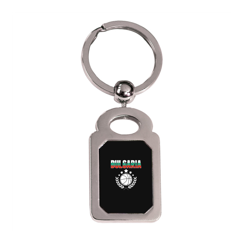 Bulgaria Basketball Fans Jersey Bulgarian Flag Sport Lovers T Shirt Silver Rectangle Keychain | Artistshot