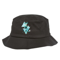 Geometric Triangle Compilation In Teal.png Bucket Hat | Artistshot