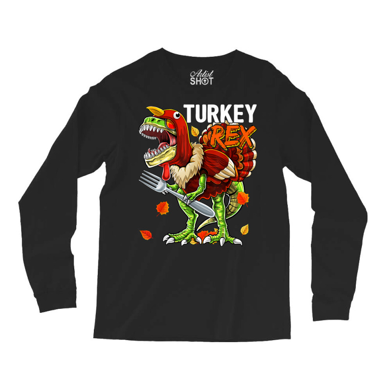 Thanksgiving T Rex Dinosaur Turkey Costume Kids Gift Boys Long Sleeve Shirts | Artistshot