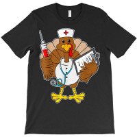 Thanksgiving Scrub Tops Women Turkey Nurse Holiday Nursing T-shirt | Artistshot