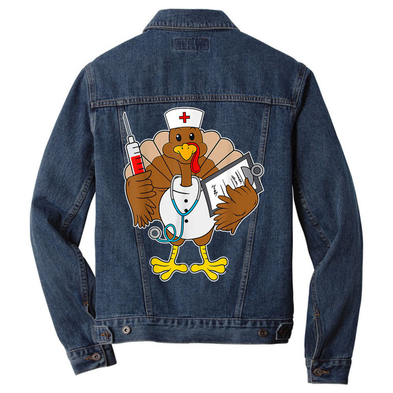 Thanksgiving Scrub Tops Women Turkey Nurse Holiday Nursing Men Denim Jacket | Artistshot