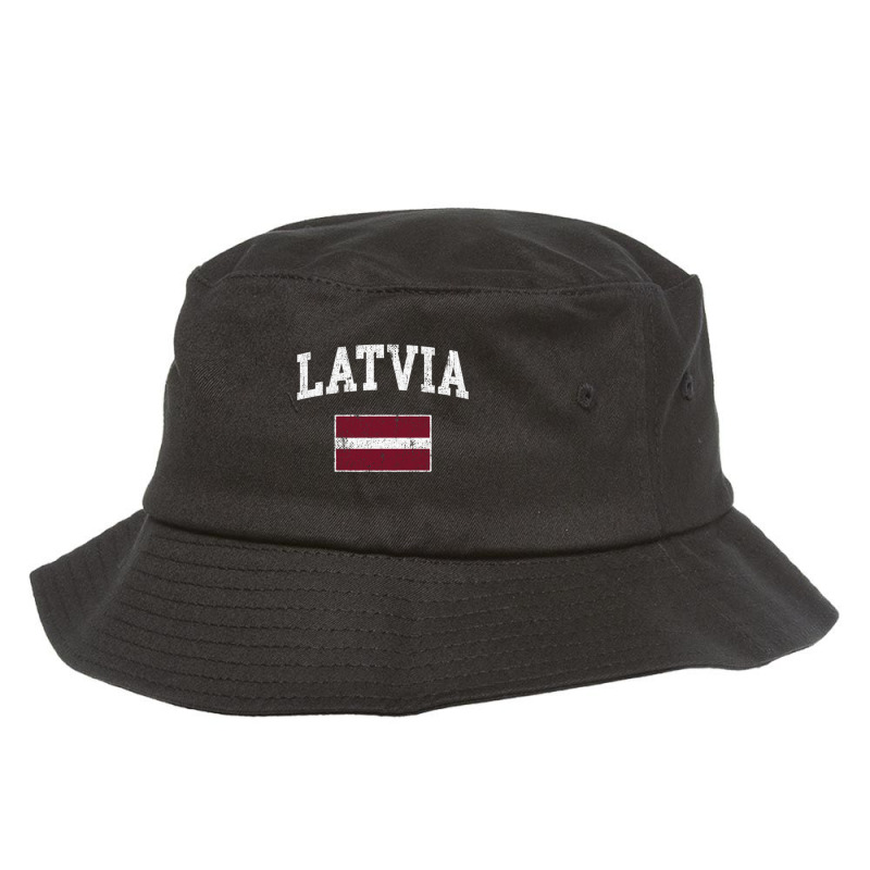 Retro Latvia Flag Vintage Latvian Flag Latvian Pullover Hoodie Bucket Hat by cm-arts | Artistshot