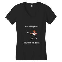 How Appropriate. You Fight Like A Cow. Women's V-neck T-shirt | Artistshot