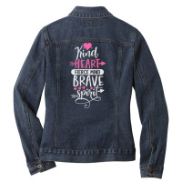 Womens Kind Heart Fierce Mind Brave Spirit   Inspirational Tank Top Ladies Denim Jacket | Artistshot