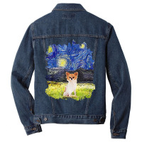 Starry Night Impressionist   Dog Art Chihuahua Men Denim Jacket | Artistshot