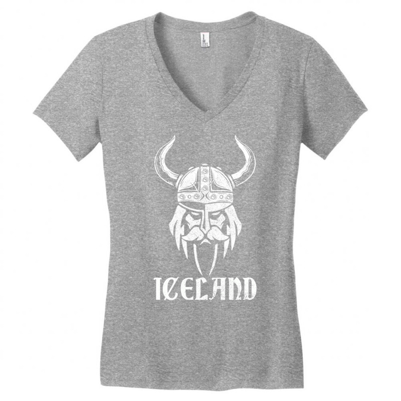 Iceland Viking Vintage Icelandic Pullover Hoodie Women's V-Neck T-Shirt by cm-arts | Artistshot