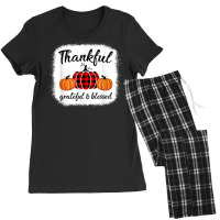 Vintage Plaid Pumpkin Fall Season Thanksgiving Autumn Lover Women's Pajamas Set | Artistshot