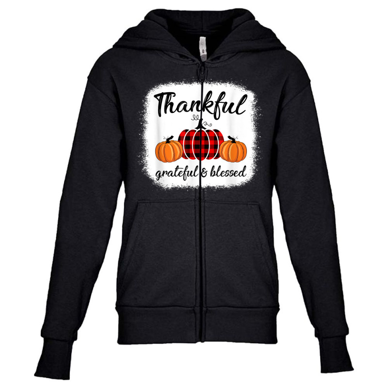 Vintage Plaid Pumpkin Fall Season Thanksgiving Autumn Lover Youth Zipper Hoodie by Skunk | Artistshot