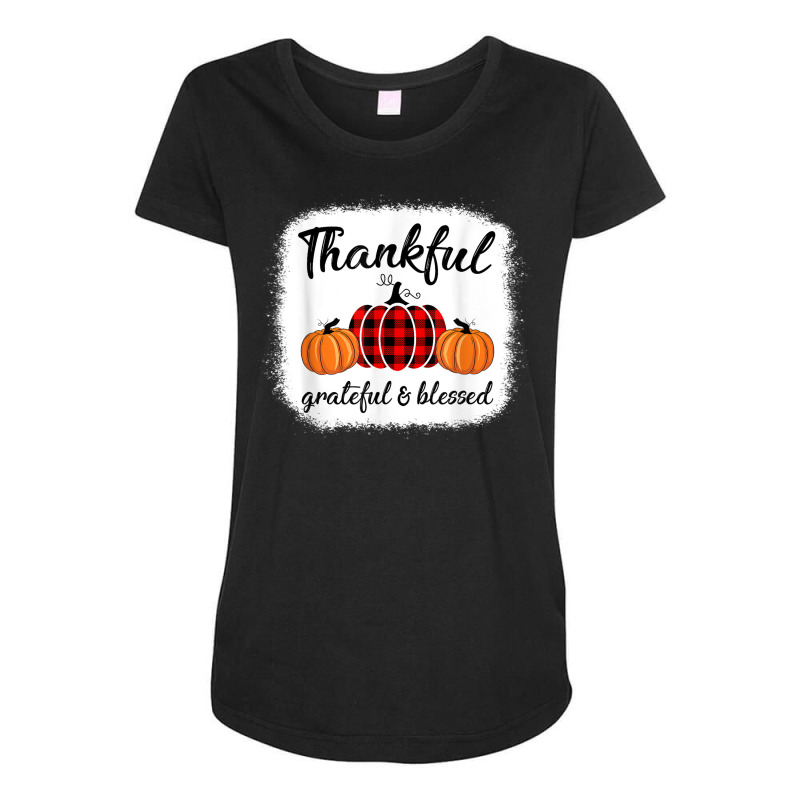 Vintage Plaid Pumpkin Fall Season Thanksgiving Autumn Lover Maternity Scoop Neck T-shirt by Skunk | Artistshot