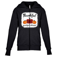 Vintage Plaid Pumpkin Fall Season Thanksgiving Autumn Lover Youth Zipper Hoodie | Artistshot