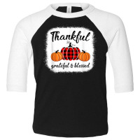 Vintage Plaid Pumpkin Fall Season Thanksgiving Autumn Lover Toddler 3/4 Sleeve Tee | Artistshot