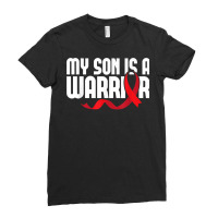 My Son Is A Warrior Sickle Cell Anemia Awareness Red Ribbon T Shirt Ladies Fitted T-shirt | Artistshot