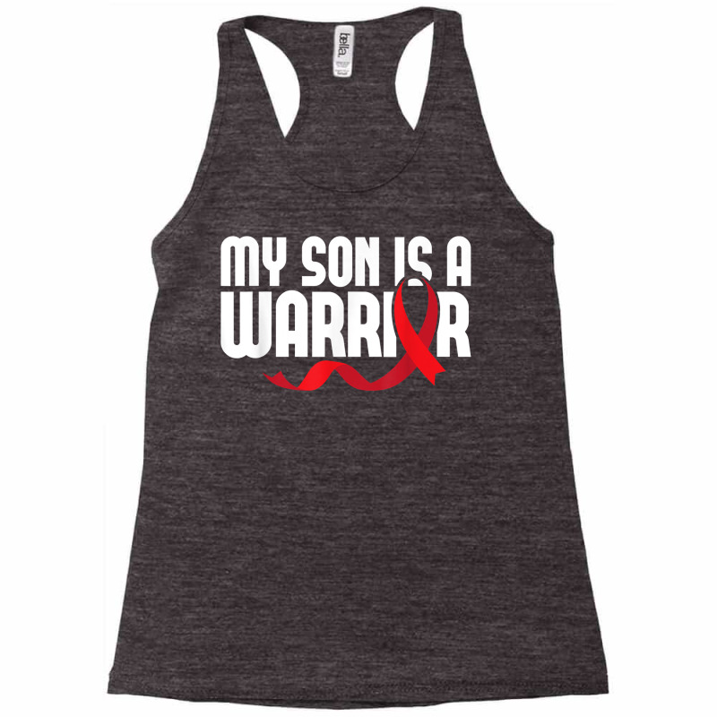 My Son Is A Warrior Sickle Cell Anemia Awareness Red Ribbon T Shirt Racerback Tank by qubujasaelae | Artistshot