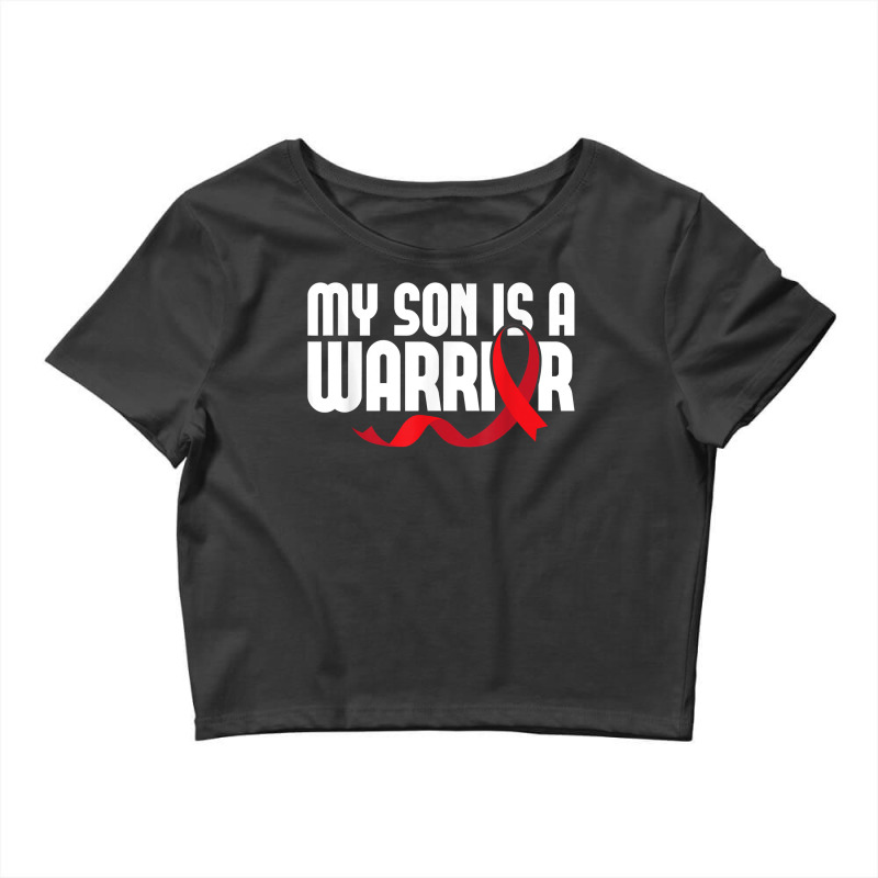 My Son Is A Warrior Sickle Cell Anemia Awareness Red Ribbon T Shirt Crop Top by qubujasaelae | Artistshot