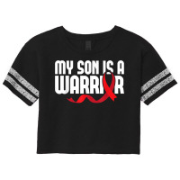 My Son Is A Warrior Sickle Cell Anemia Awareness Red Ribbon T Shirt Scorecard Crop Tee | Artistshot