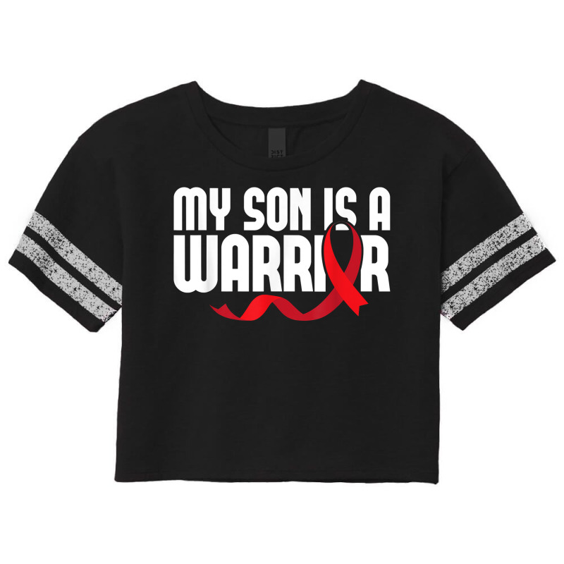 My Son Is A Warrior Sickle Cell Anemia Awareness Red Ribbon T Shirt Scorecard Crop Tee by qubujasaelae | Artistshot