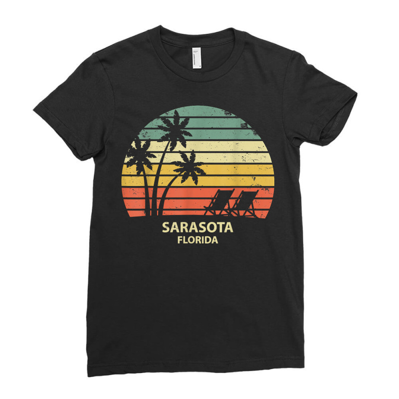 Vintage Florida Sarasota Beach T Shirt Cool Retro Tee Ladies Fitted T-Shirt by cm-arts | Artistshot