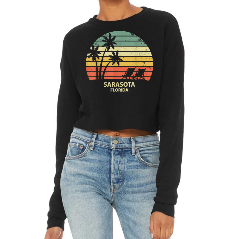 Vintage Florida Sarasota Beach T Shirt Cool Retro Tee Cropped Sweater by cm-arts | Artistshot