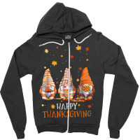 Three Gnomes Happy Thanksgiving Autumn Fall Pumpkin Spice Zipper Hoodie | Artistshot