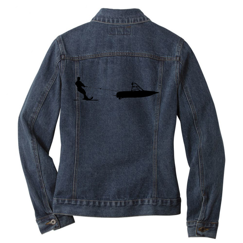 Water Ski  Water Skiing Gift For Water Skiers Ladies Denim Jacket by CUSER3772 | Artistshot