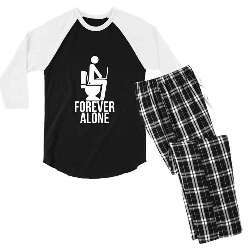 Forever Alone   Internet Men's 3/4 Sleeve Pajama Set | Artistshot