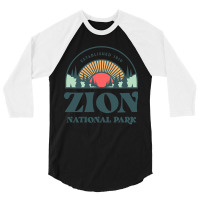 Retro Style Utah Zion National Park 3/4 Sleeve Shirt | Artistshot