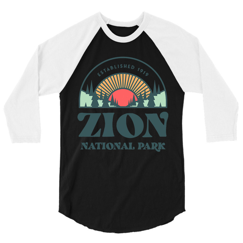 Retro Style Utah Zion National Park 3/4 Sleeve Shirt | Artistshot