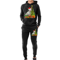 Xmas Holiday Lights Santa Dalmatian Dog Christmas Tree Hoodie & Jogger Set | Artistshot