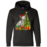 Xmas Holiday Lights Santa Dalmatian Dog Christmas Tree Champion Hoodie | Artistshot