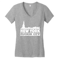 New York Fuckin City Skyline T Shirt Women's V-neck T-shirt | Artistshot