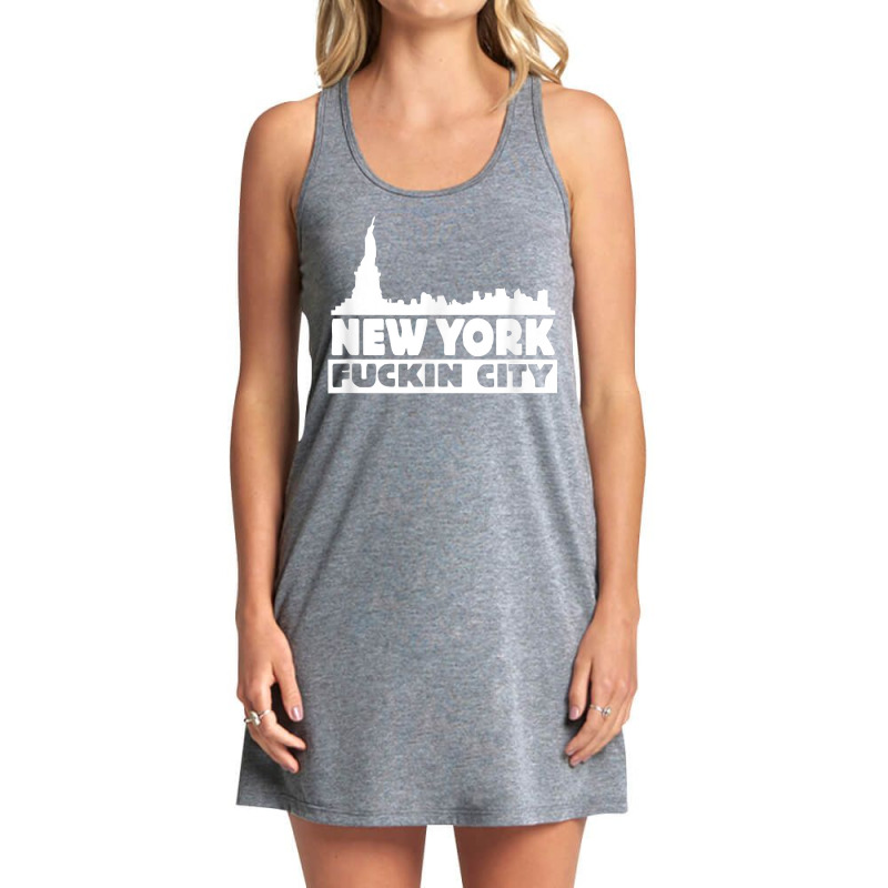 New York Fuckin City Skyline T Shirt Tank Dress by cm-arts | Artistshot