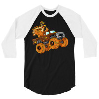 Thanksgiving Turkey Riding Monster Truck Boys Kids 3/4 Sleeve Shirt | Artistshot