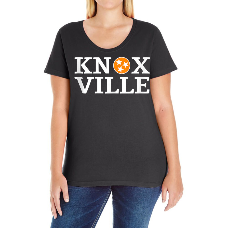 Knoxville Tennessee State Flag Gift Orange & White Knoxville Tank Top Ladies Curvy T-Shirt by nurselrveigelcci | Artistshot