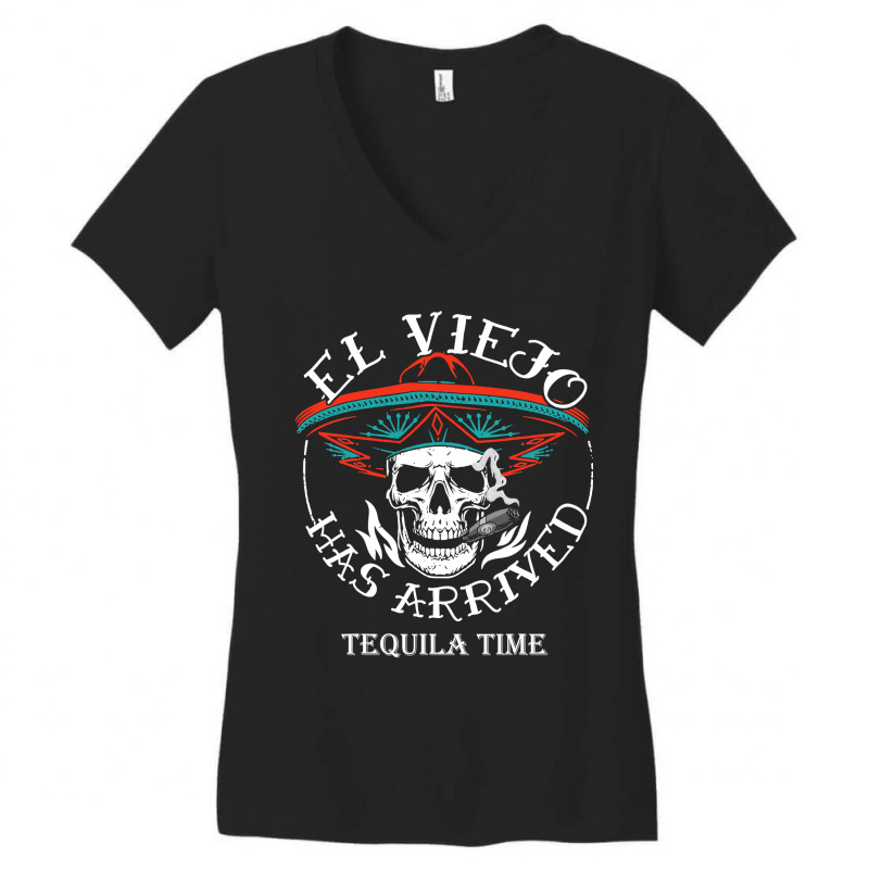 El Viejo Has Arrived Tequila Time Vintage Women's V-Neck T-Shirt by cm-arts | Artistshot