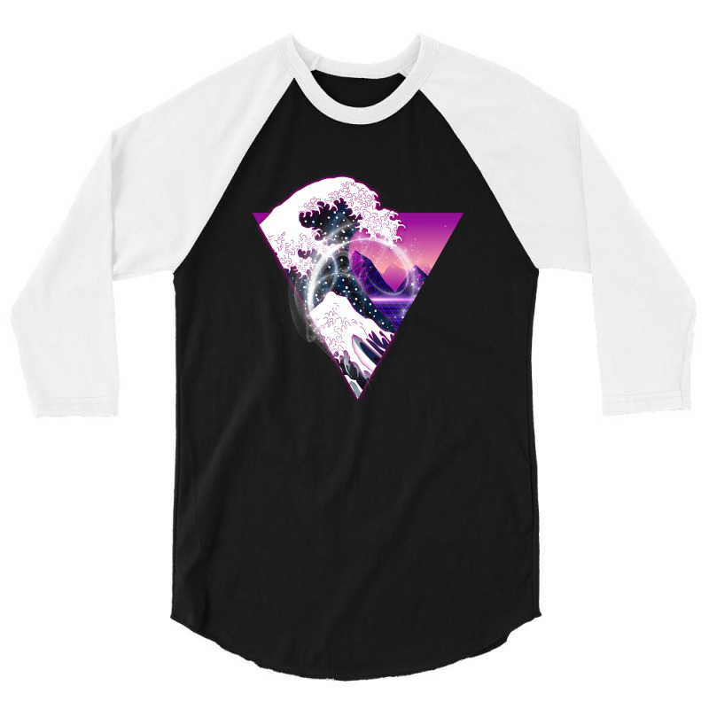 Great Wave Light Effect 3/4 Sleeve Shirt | Artistshot