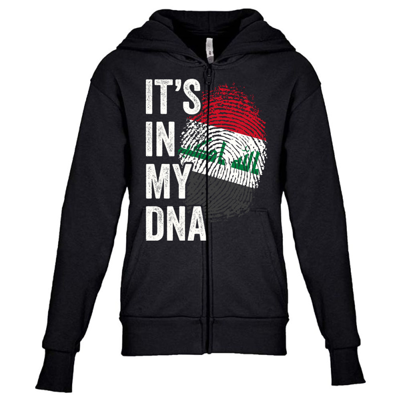 Its In My Dna Iraq Flag Iraqi Roots Pride Genetic Long Sleeve T Shirt Youth Zipper Hoodie by vacheu | Artistshot