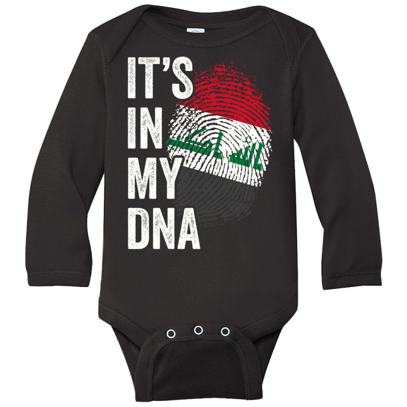 Its In My Dna Iraq Flag Iraqi Roots Pride Genetic Long Sleeve T Shirt Long Sleeve Baby Bodysuit by vacheu | Artistshot