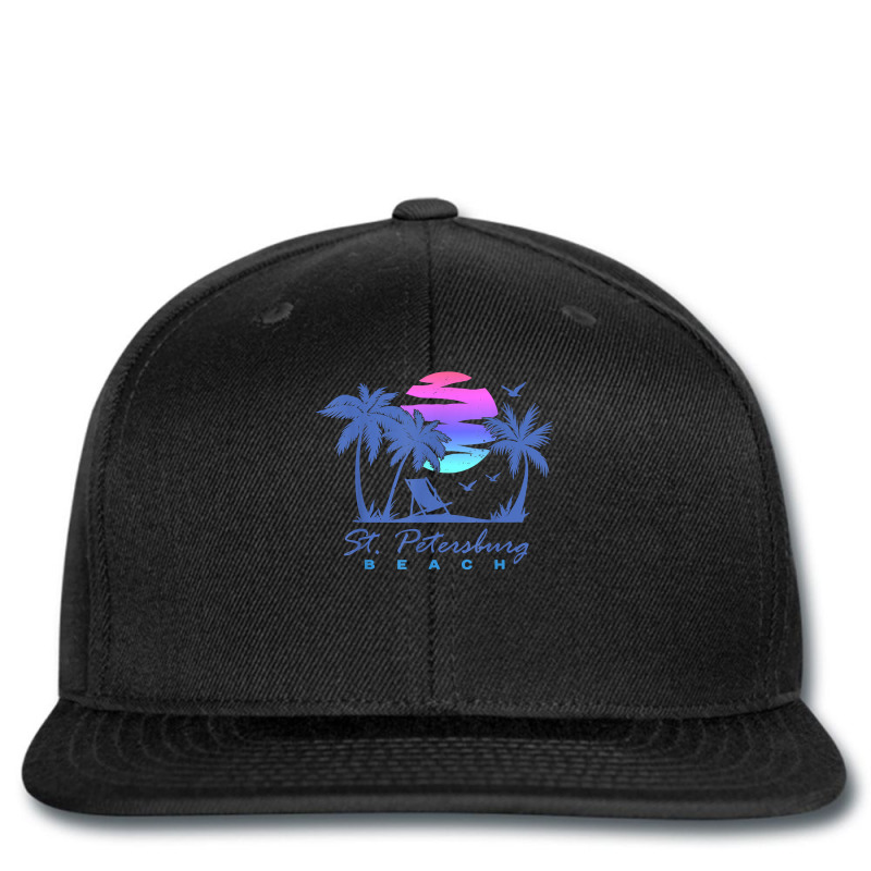 St. Petersburg Beach St Pete Florida Vacation Vintage Sunset Printed hat by ElsieLynne | Artistshot