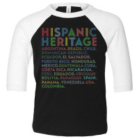 Latino Hispanic Heritage Latin Countries Month Retro Vintage T Shirt Toddler 3/4 Sleeve Tee | Artistshot