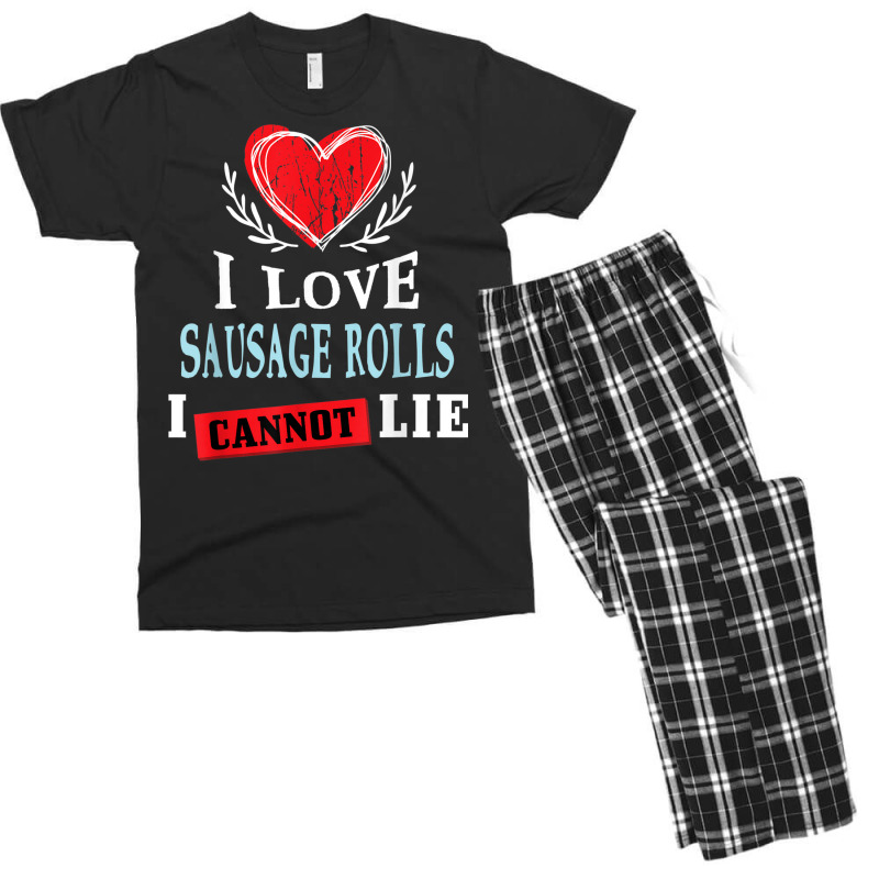 I Love Sausage Rolls I Can Not Lie Funny Food Humor Foodie Men's T-shirt Pajama Set by Skunk | Artistshot