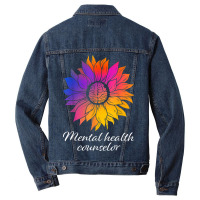 Sunflower Mental Health Counselor Appreciation Men Denim Jacket | Artistshot