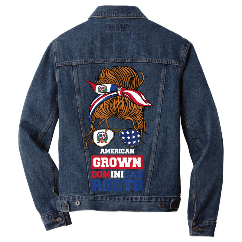 American Grown Dominican Roots Usa Dominican Republic Men Denim Jacket by Queenie | Artistshot